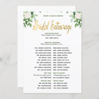 Convites Greenery e Dourada Entourada Simples de Casamento