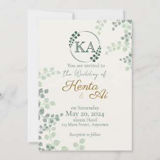 Convites Greenery e Monograma Wedding