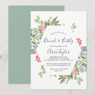 Convites Greenery e Red Berry Brunch e Bubble