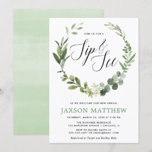 Convites Greenery eucalipto neutro em relação ao gênero 