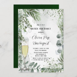 Convites Greenery Eucalyptus deixa Brunch e Bubble