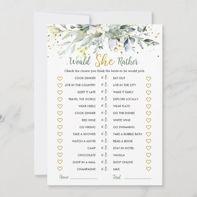 Convites Greenery Eucalyptus Ela Preferencialmente Jogo De  (Frente)