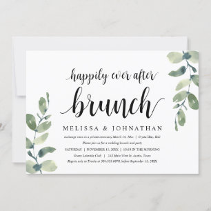 Convites Greenery Eucalyptus, Elopement Brunch