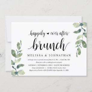 Convites Greenery Eucalyptus, Elopement Brunch