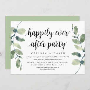 Convites Greenery Eucalyptus, Elopemento de Casamento Moder