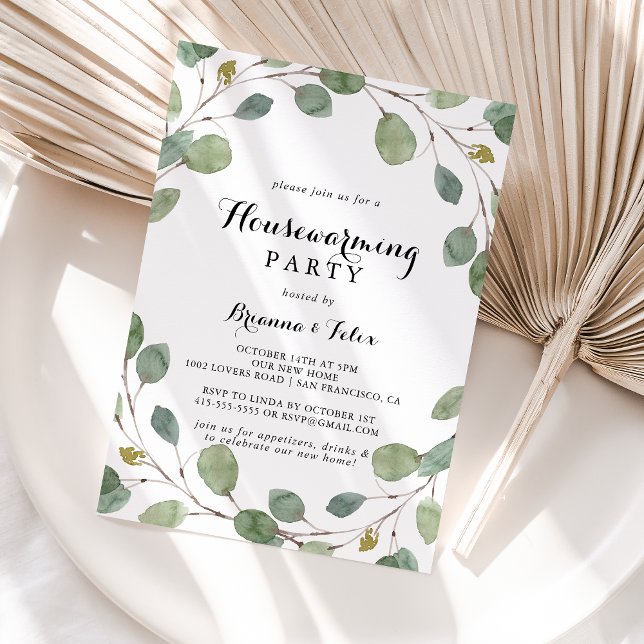 Convites Greenery Eucalyptus Foliage Party (Criador carregado)