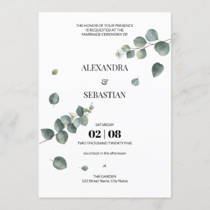 Convites Greenery Eucalyptus Invitation