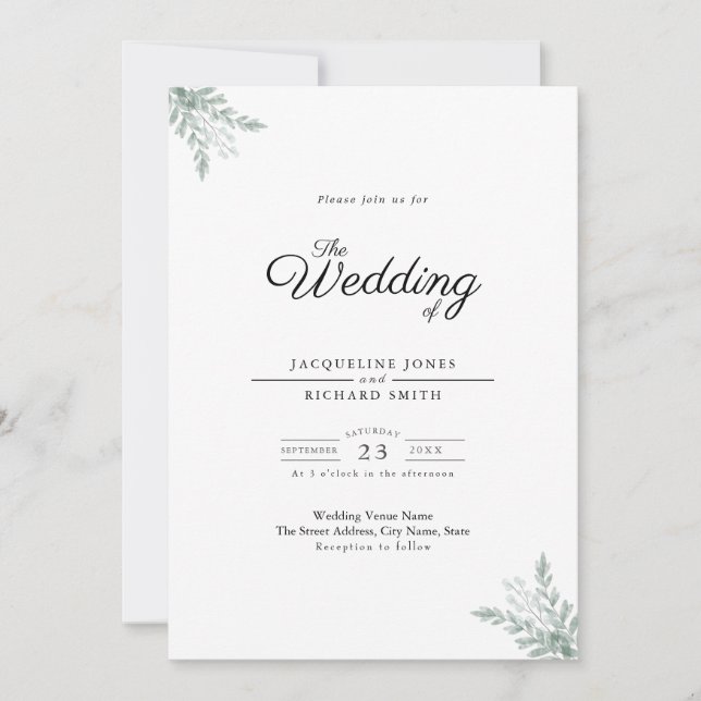 Convites Greenery Eucalyptus Invitation (Frente)