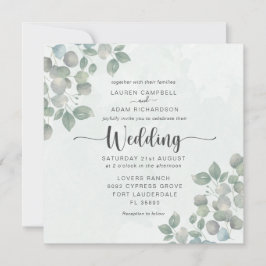 Convites Greenery Eucalyptus Watercolor Invitation