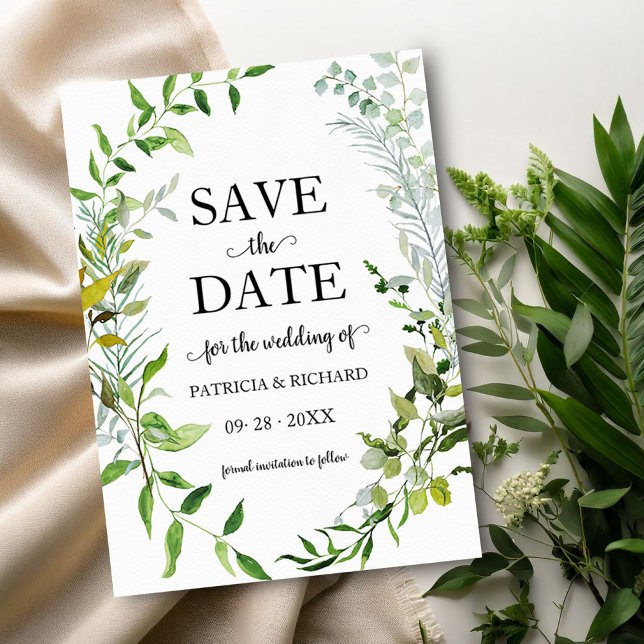 Convites Greenery Eucalyptus Wedding Save The Date (Criador carregado)