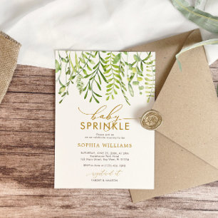 Convites Greenery Floral Baby Sprinkle
