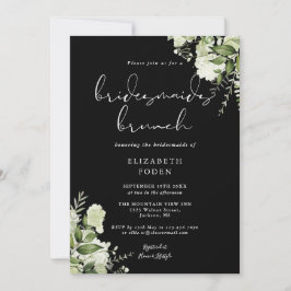 Convites Greenery Floral Black E White Bridesmaids Brunch