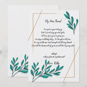 Convites Greenery Floral Dourado     Foilwill será minha d