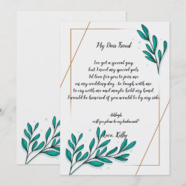 Convites Greenery Floral Dourado Foilwill será minha da