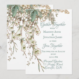 Convites Greenery Floral Garland Script Elegante Casamento