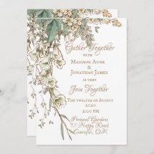Greenery Floral Garland Script Elegante Casamento