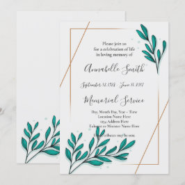 Convites Greenery Floral Gold Foil Deixa Memória Amável