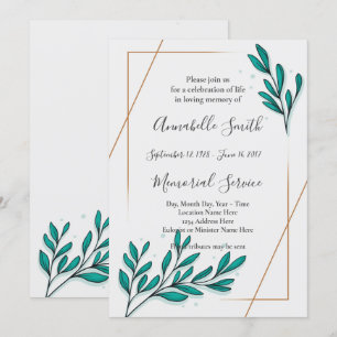 Convites Greenery Floral Gold Foil Deixa Memória Amável
