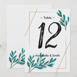 Convites Greenery Floral Gold Foil deixa número da tabela
