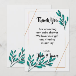 Convites Greenery Floral Gold Foil deixa obrigado