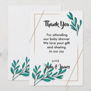 Convites Greenery Floral Gold Foil deixa obrigado