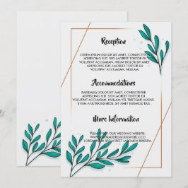 Convites Greenery Floral Gold Foil deixa programa de casame