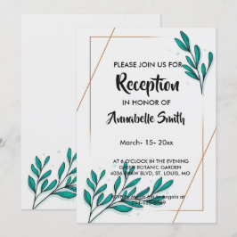 Convites Greenery Floral Gold Foil Deixa Recepção