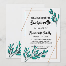 Convites Greenery Floral Gold Foil Deixa solteiro