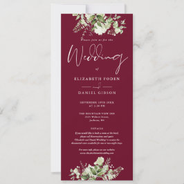 Convites Greenery Floral Monogramas Detalhes Burgundy Casam