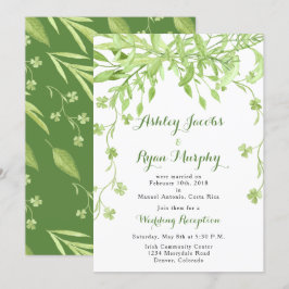 Convites Greenery Floral Recepção de Casamento Pós-Cerimôni