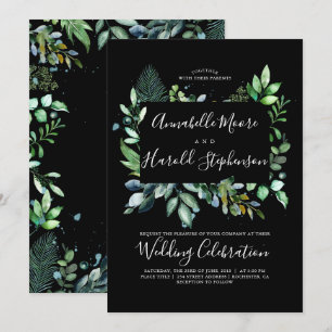 Convites Greenery   Floresta   Casamento Modern Watercolor