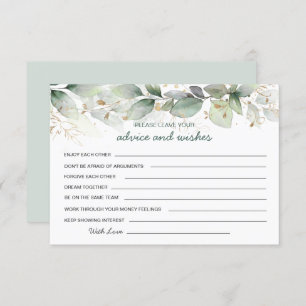 Convites Greenery Foliage Advice & Wish para New Mr & Mrs.