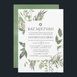 Convites Greenery Geométrico Bat Mitzvah<br><div class="desc">O convite do morcego mitzvah,  inspirado orgânico,  com estrutura geométrica projetada para ser rápida e facilmente personalizada de acordo com suas especificidades de evento.</div>