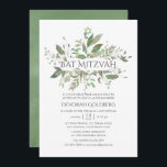 Convites Greenery Geométrico Bat Mitzvah<br><div class="desc">Convite de morcego mitzvah,  inspirado orgânico,  com estrutura geométrica projetada para ser rápida e facilmente personalizada de acordo com as especificações de seu evento.</div>