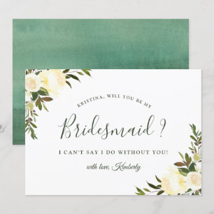 Convites Greenery Ivory Floral Você Será Minha Colega De