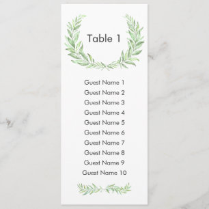 Convites Greenery Laurel Wreath Guest Seating Plan