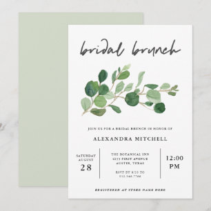 Convites Greenery minimalista   Bridal Brunch