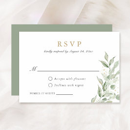 Convites Greenery Olive Leaves Branch Baby's Breath RSVP