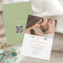 Greenery Photo QR Code Wedding