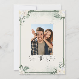 Convites Greenery Photo Save The Date Invitation