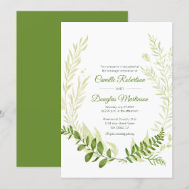 Convites Greenery Russo Botânico Laurel Wreath Wedding |