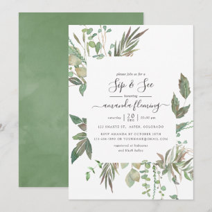 Convites Greenery Sip e Veja