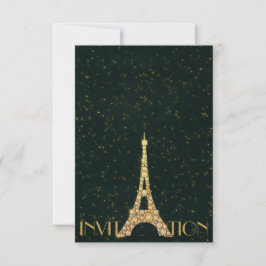 Convites Greenery Starry Dourado Torre Eiffel Cristais Pari