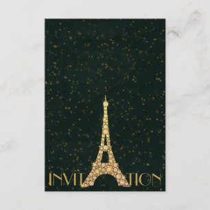 Convites Greenery Starry Dourado Torre Eiffel Cristais Pari