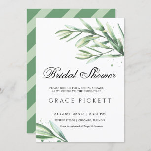 Convites Greenery Watercolor Leafy Chá de panela