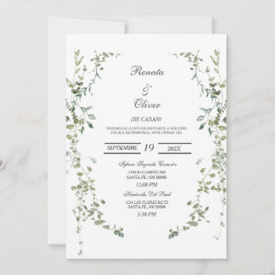 Convites Greenery Wreath Invitation