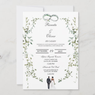 Convites Greenery Wreath Invitation