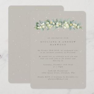 Convites Greige Snowberry+Eucalyptus Recepção de casamento