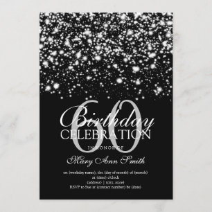 Convites Grelha da Meia-Noite Elegante da Festa de aniversá