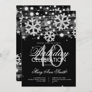 Convites Grelha De aniversário de 40 anos De Inverno De Sil